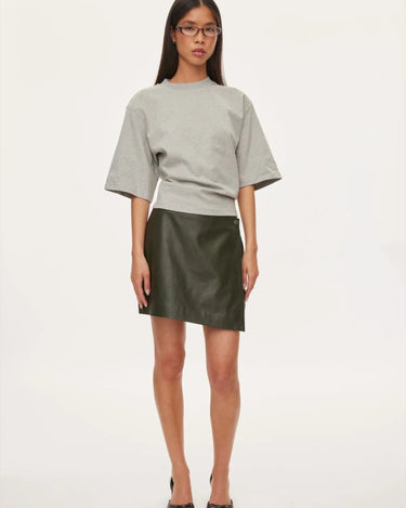 Oval Square Glory Leather Skirt Dark Army - KYOTO - Oval Square