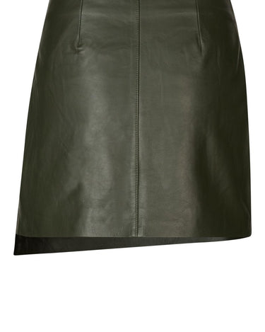 Oval Square Glory Leather Skirt Dark Army - KYOTO - Oval Square