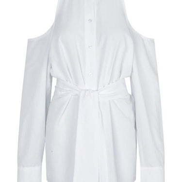 oval square Luke Shirt Dress White - KYOTO - oval square