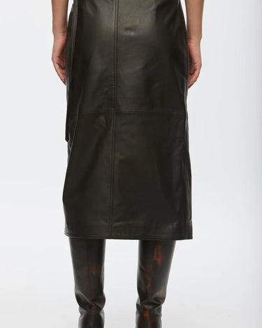 oval square Reflection Leather Skirt Chocolate Torte - KYOTO - oval square