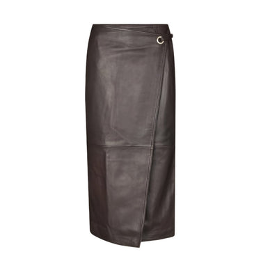 oval square Reflection Leather Skirt Chocolate Torte - KYOTO - oval square