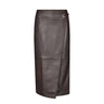 oval square Reflection Leather Skirt Chocolate Torte - KYOTO - oval square