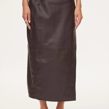 Oval Square Reflection Leather Skirt Dark Burgundy - KYOTO - Oval Square