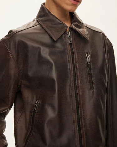 Oval Square Roxy Leather Jacket Chocolate Vintage - KYOTO - Oval Square