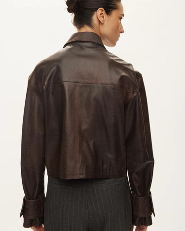 Oval Square Roxy Leather Jacket Chocolate Vintage - KYOTO - Oval Square