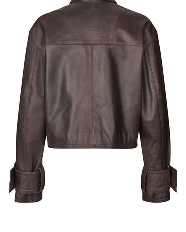Oval Square Roxy Leather Jacket Chocolate Vintage - KYOTO - Oval Square