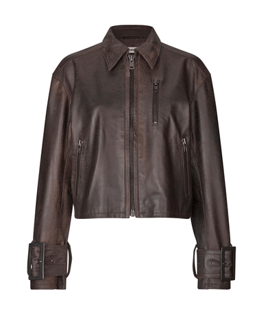 Oval Square Roxy Leather Jacket Chocolate Vintage - KYOTO - Oval Square