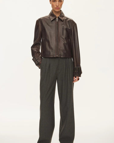 Oval Square Roxy Leather Jacket Chocolate Vintage - KYOTO - Oval Square