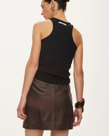 Oval Square Roxy Leather Skirt Chocolate Vintage - KYOTO - Oval Square