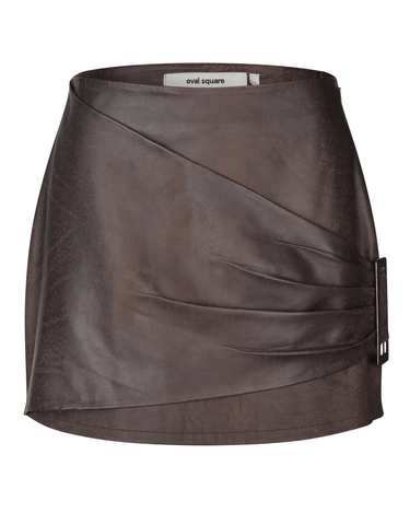 Oval Square Roxy Leather Skirt Chocolate Vintage - KYOTO - Oval Square