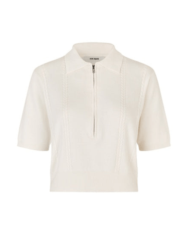 oval square Vika Knit Polo Striktrøjer Off White - KYOTO - oval square