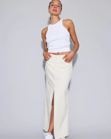 oval square Wonder Maxi Skirt Off white - KYOTO - oval square