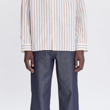 APC Mateo Logo Shirt VANILLE strib