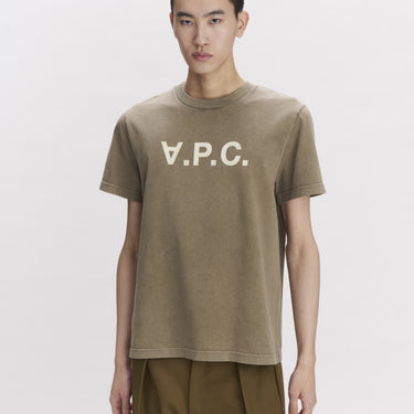 A.P.C. standard t-shirt large VPC GOTS LIGHT KHAKI/OFF-WHITE
