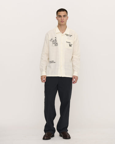 Palmes Broken White Forever Camp Collar Shirt - KYOTO - Palmes
