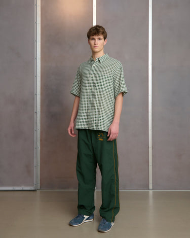 Palmes CHECKERED SHIRT WHITE - GREEN - KYOTO - Palmes