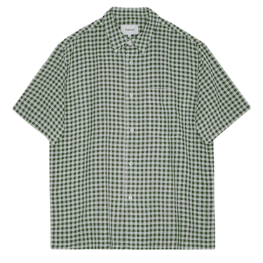 Palmes CHECKERED SHIRT WHITE - GREEN - KYOTO - Palmes