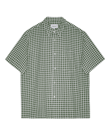 Palmes CHECKERED SHIRT WHITE - GREEN - KYOTO - Palmes