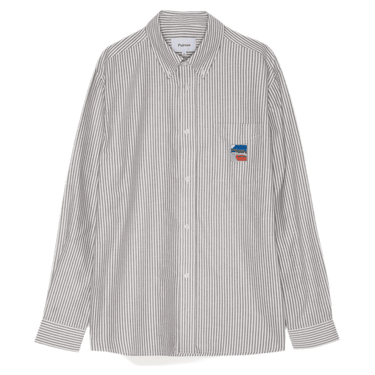 Palmes DEUCE OXFORD SHIRT CHARCOAL STRIPE - KYOTO - Palmes