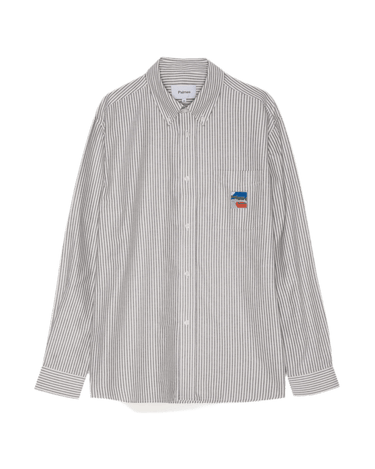 Palmes DEUCE OXFORD SHIRT CHARCOAL STRIPE - KYOTO - Palmes