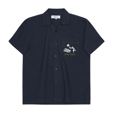 Palmes GARDENS SHORT - SLEEVED SHIRT DARK BLUE - KYOTO - Palmes