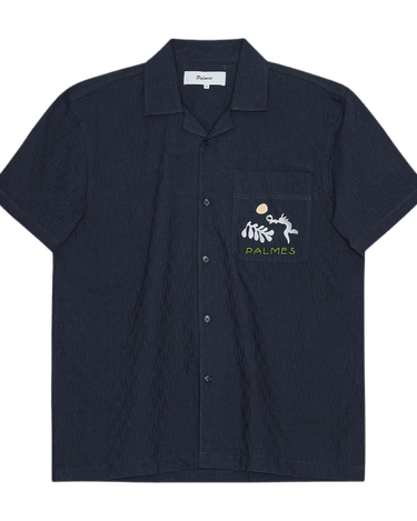 Palmes GARDENS SHORT - SLEEVED SHIRT DARK BLUE - KYOTO - Palmes