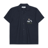 Palmes GARDENS SHORT - SLEEVED SHIRT DARK BLUE - KYOTO - Palmes