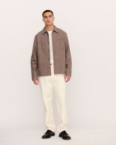 Palmes Glen Overshirt Brown - KYOTO - Palmes