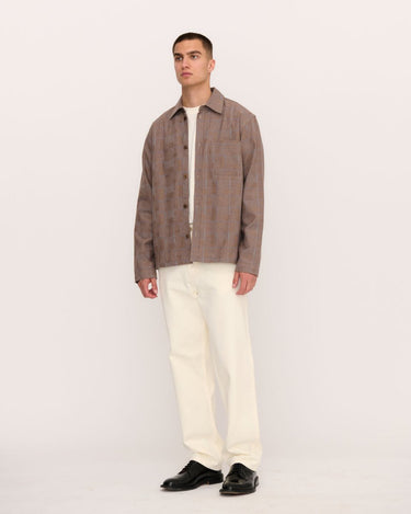 Palmes Glen Overshirt Brown - KYOTO - Palmes