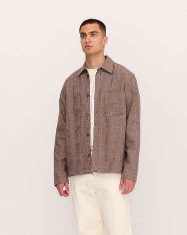 Palmes Glen Overshirt Brown - KYOTO - Palmes