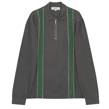 Palmes Lace LS Zip Polo Charcoal - KYOTO - Palmes