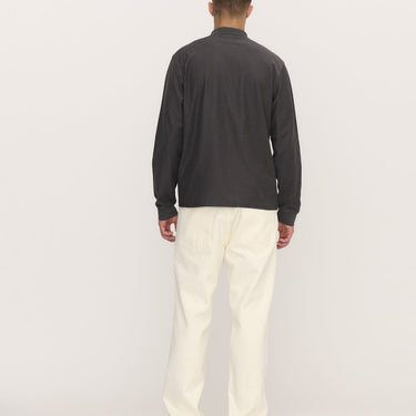 Palmes Lace LS Zip Polo Charcoal - KYOTO - Palmes