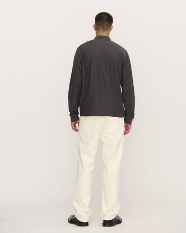 Palmes Lace LS Zip Polo Charcoal - KYOTO - Palmes