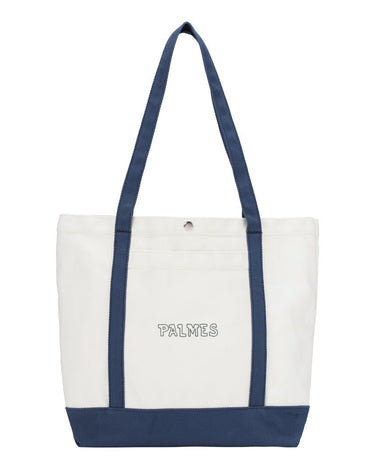 Palmes Logo Heavy Tote Bag Navy/White - KYOTO - Palmes