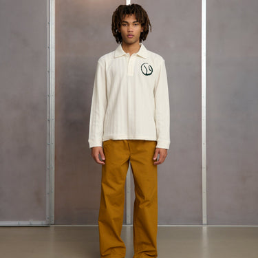 Palmes MOTIF KNITTED RUGBY SHIRT OFF - WHITE - KYOTO - Palmes