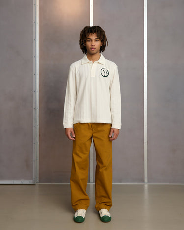 Palmes MOTIF KNITTED RUGBY SHIRT OFF - WHITE - KYOTO - Palmes