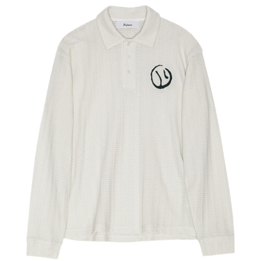 Palmes MOTIF KNITTED RUGBY SHIRT OFF - WHITE - KYOTO - Palmes