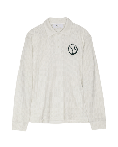 Palmes MOTIF KNITTED RUGBY SHIRT OFF - WHITE - KYOTO - Palmes