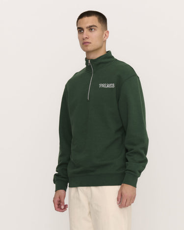 Palmes Remember Zip Sweatshirt Dark Green - KYOTO - Palmes