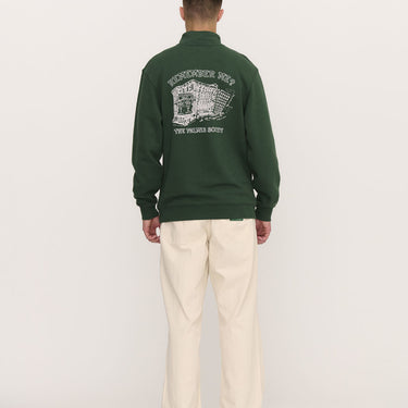 Palmes Remember Zip Sweatshirt Dark Green - KYOTO - Palmes