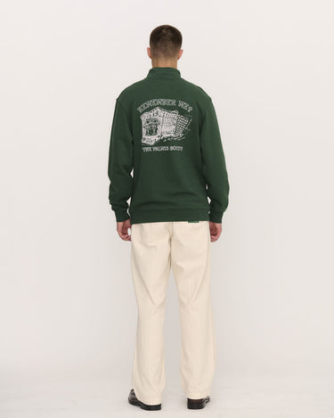 Palmes Remember Zip Sweatshirt Dark Green - KYOTO - Palmes
