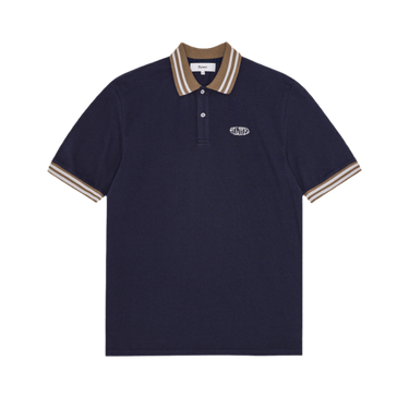 Palmes White Oval Pique Polo Dark Blue - KYOTO - Palmes
