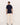 Palmes White Oval Pique Polo Dark Blue - KYOTO - Palmes