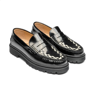 Playboy Duncan Black/White polido leather loafers - KYOTO - Playboy
