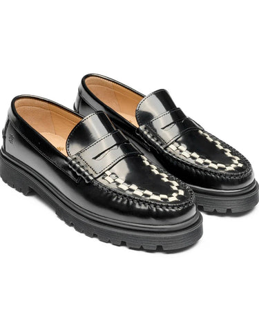 Playboy Duncan Black/White polido leather loafers - KYOTO - Playboy