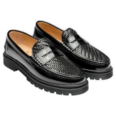 Playboy Richmond Black polido/Black leather loafers - KYOTO - Playboy