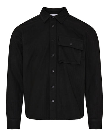 PLENUM STUDIO Terrier Herringbone Overshirt black - KYOTO - PLENUM STUDIO