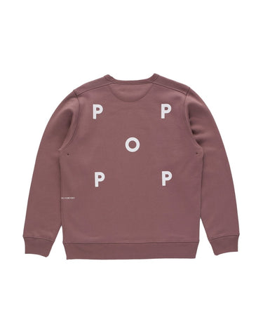 Pop Trading Company logo crewneck sweat twilight mauve - KYOTO - Pop Trading Company