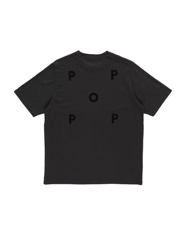 Pop Trading Company logo t-shirt ANTHRACITE/BLACK - KYOTO - Pop Trading Company