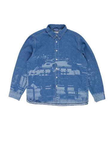 Pop Trading Company printed denim shirt - KYOTO - Pop Trading Company